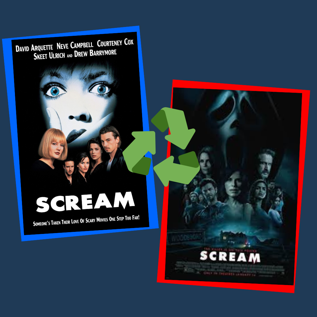 Movie posters taken from the "Scream" franchise. 
Made in Canva